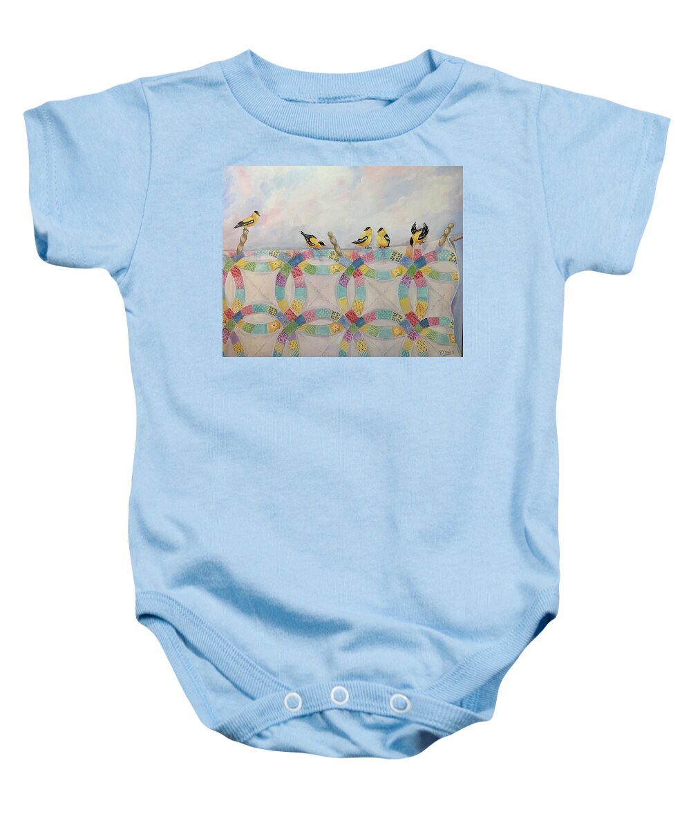 Oil Painting Baby Onesie featuring the painting Laundry Day ll by Barbara Landry