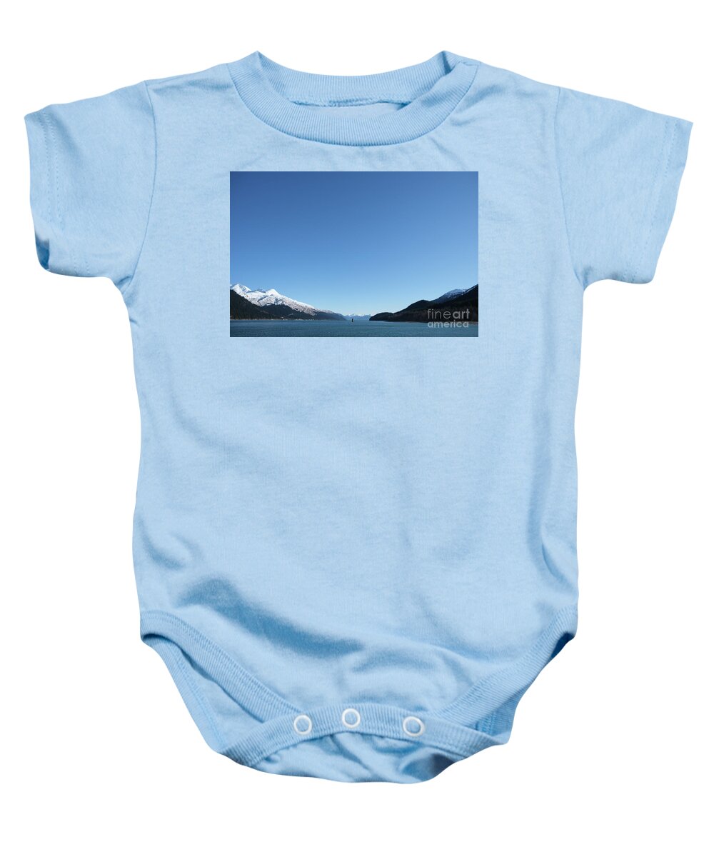 #juneau #alaska #ak #douglas #pumphouse #lynncanal #cruise #tours #bluesky #vacation #peaceful #savikkopark #treadwellmine #mining Baby Onesie featuring the photograph Lonely Sentinel by Charles Vice