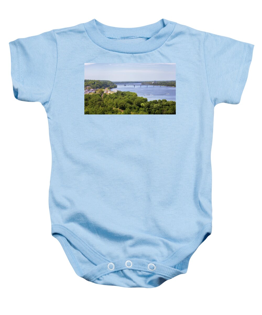 Hannibal Missouri Baby Onesie featuring the photograph Lovers Leap - Hannibal, Missouri by Susan Rissi Tregoning