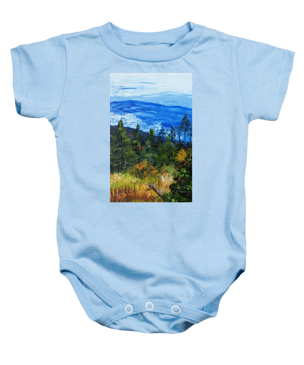 Clouds Baby Onesie featuring the painting Low Hanging Clouds by Joanne Stowell