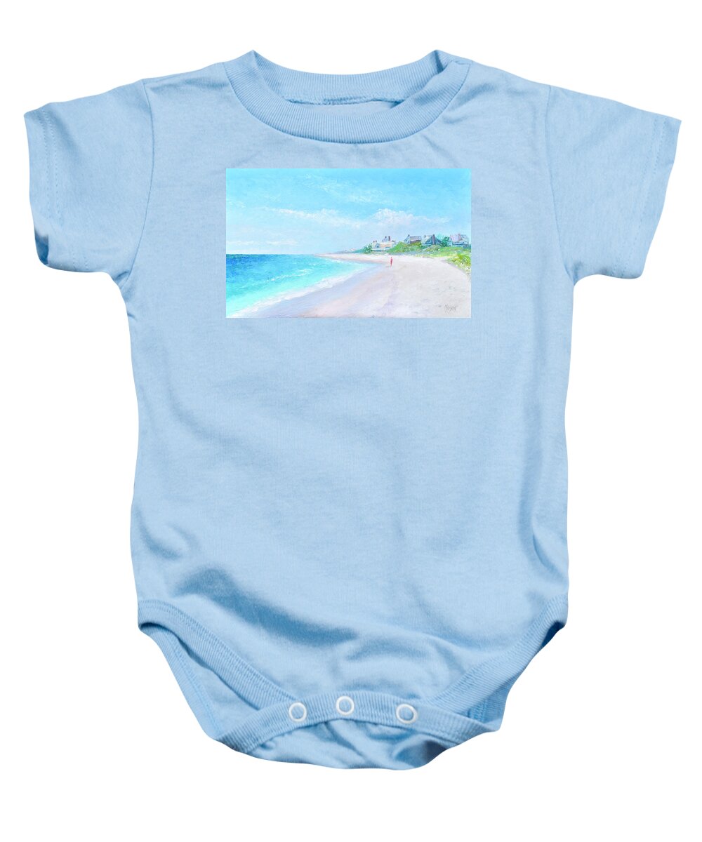 East Hampton Beach Ny Baby Onesie featuring the painting Main Beach, East Hampton, New York, beach impression by Jan Matson
