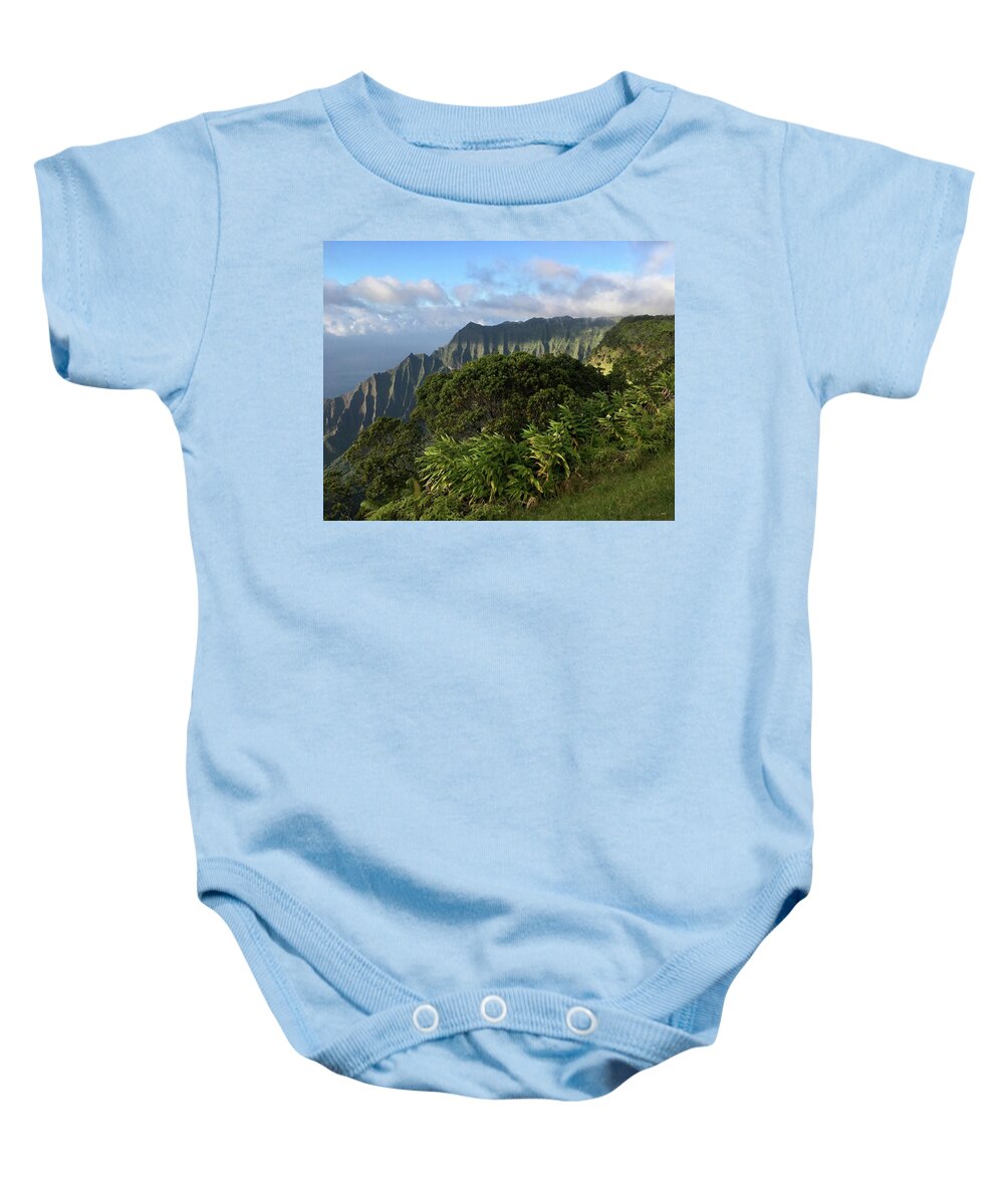 Ha'ena State Park Baby Onesie featuring the photograph Majestic Ha'ena by Jennifer Kane Webb