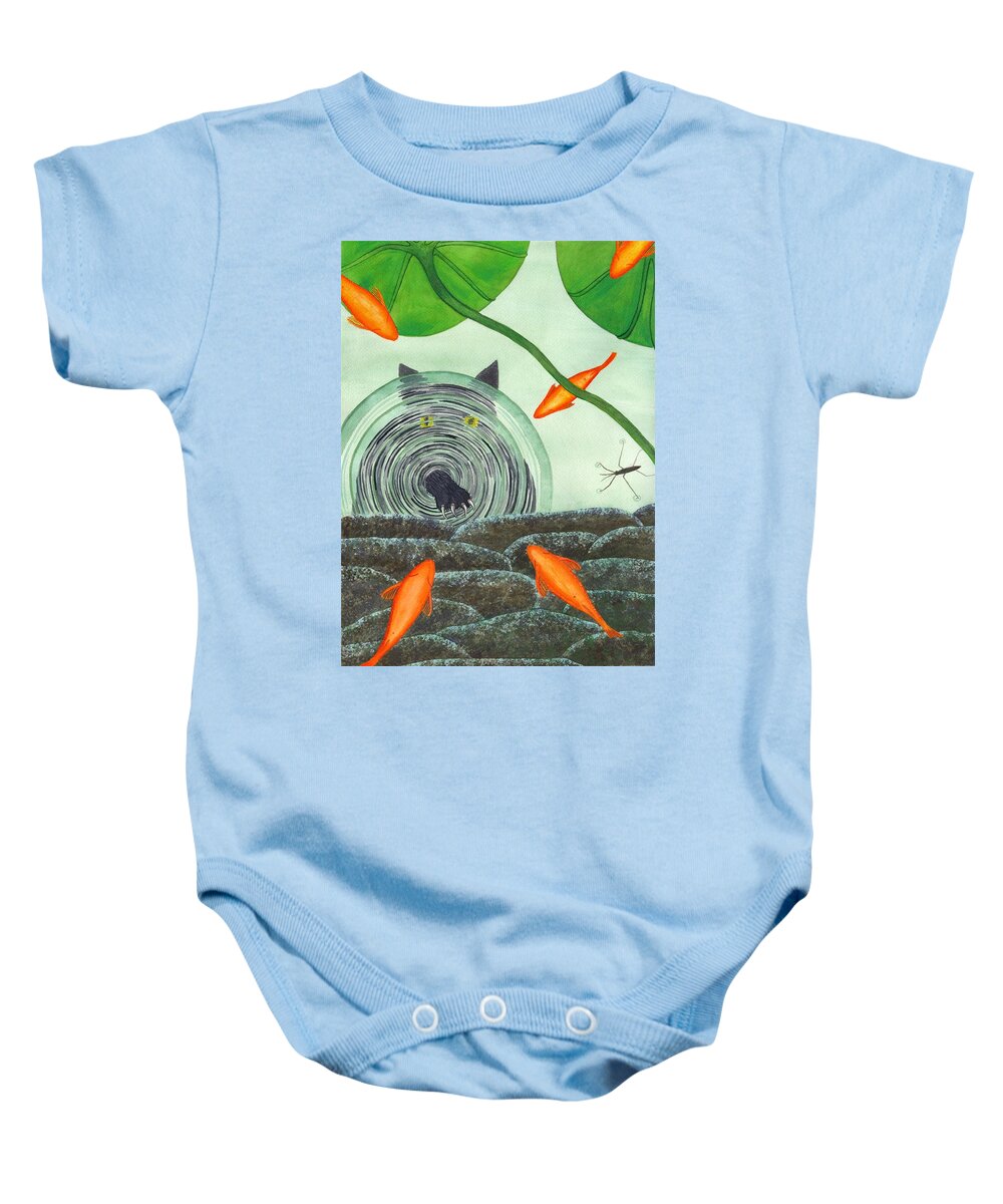 Goldfish Baby Onesie featuring the painting Marco Polo by Catherine G McElroy