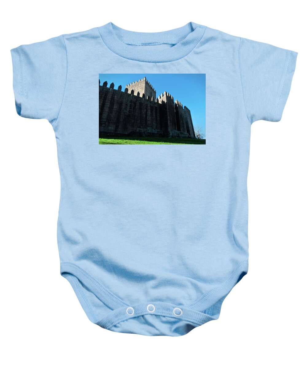 Castle Of Guimaraes Baby Onesie featuring the photograph Medieval Castle of Guimaraes - Portugal by Angelo DeVal