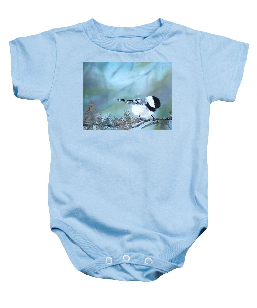Pastel Baby Onesie featuring the pastel Momentary Visitor by Gigi Dequanne
