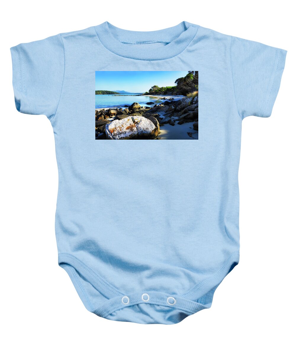 Tantalizing Baby Onesie featuring the photograph Morning Sun - Fishers Point, Tasmania by Lexa Harpell