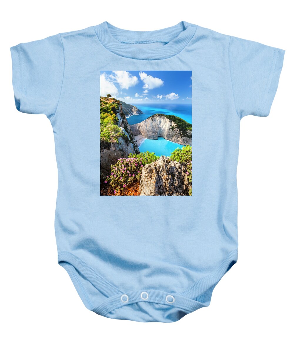 Greece Baby Onesie featuring the photograph Navagio Bay by Evgeni Dinev