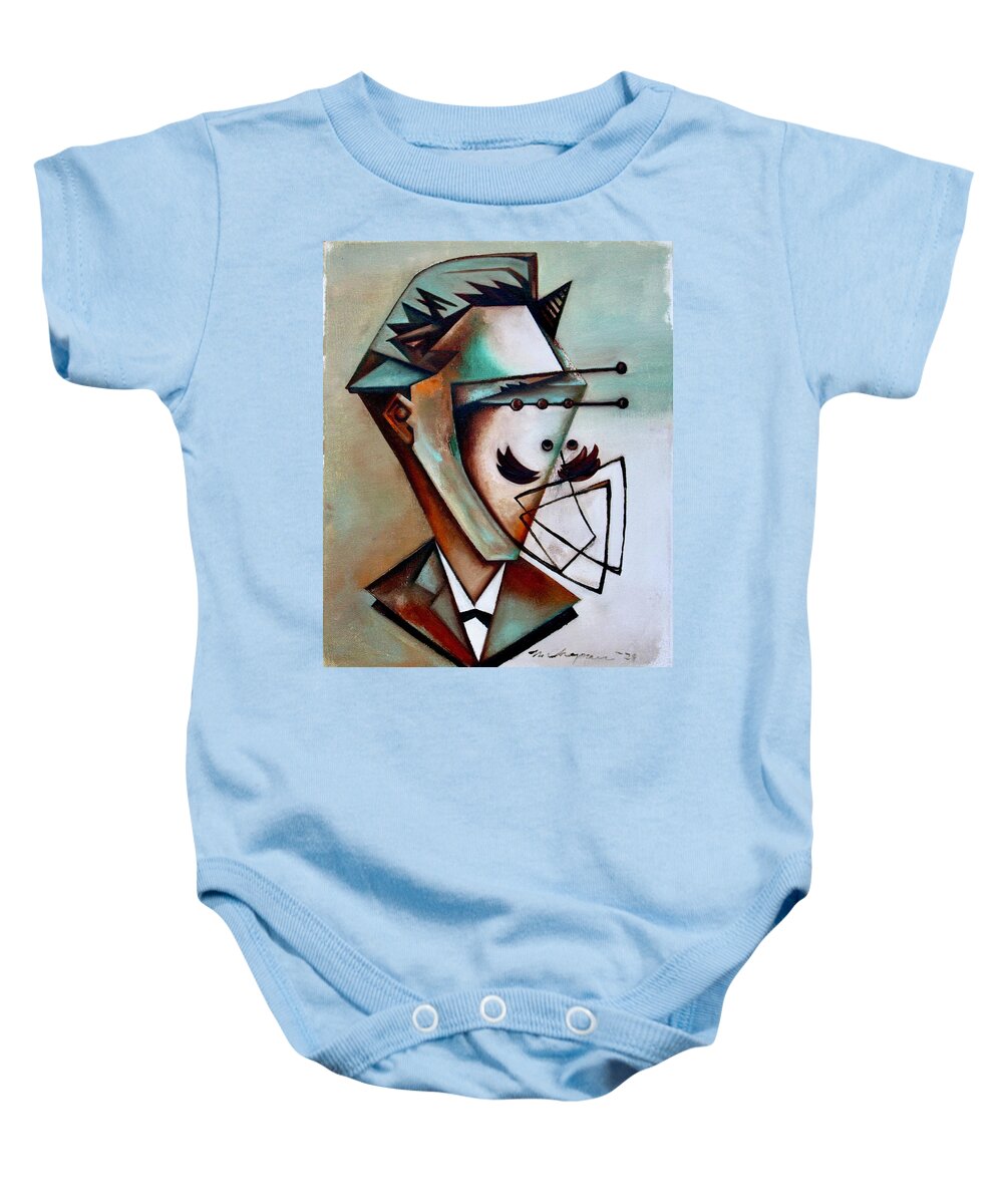 Abstract Portrait Baby Onesie featuring the painting Neurasthenia by Martel Chapman