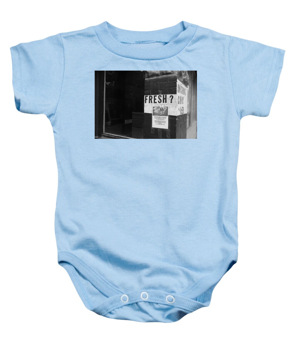  Baby Onesie featuring the photograph No It's Not by Kreddible Trout