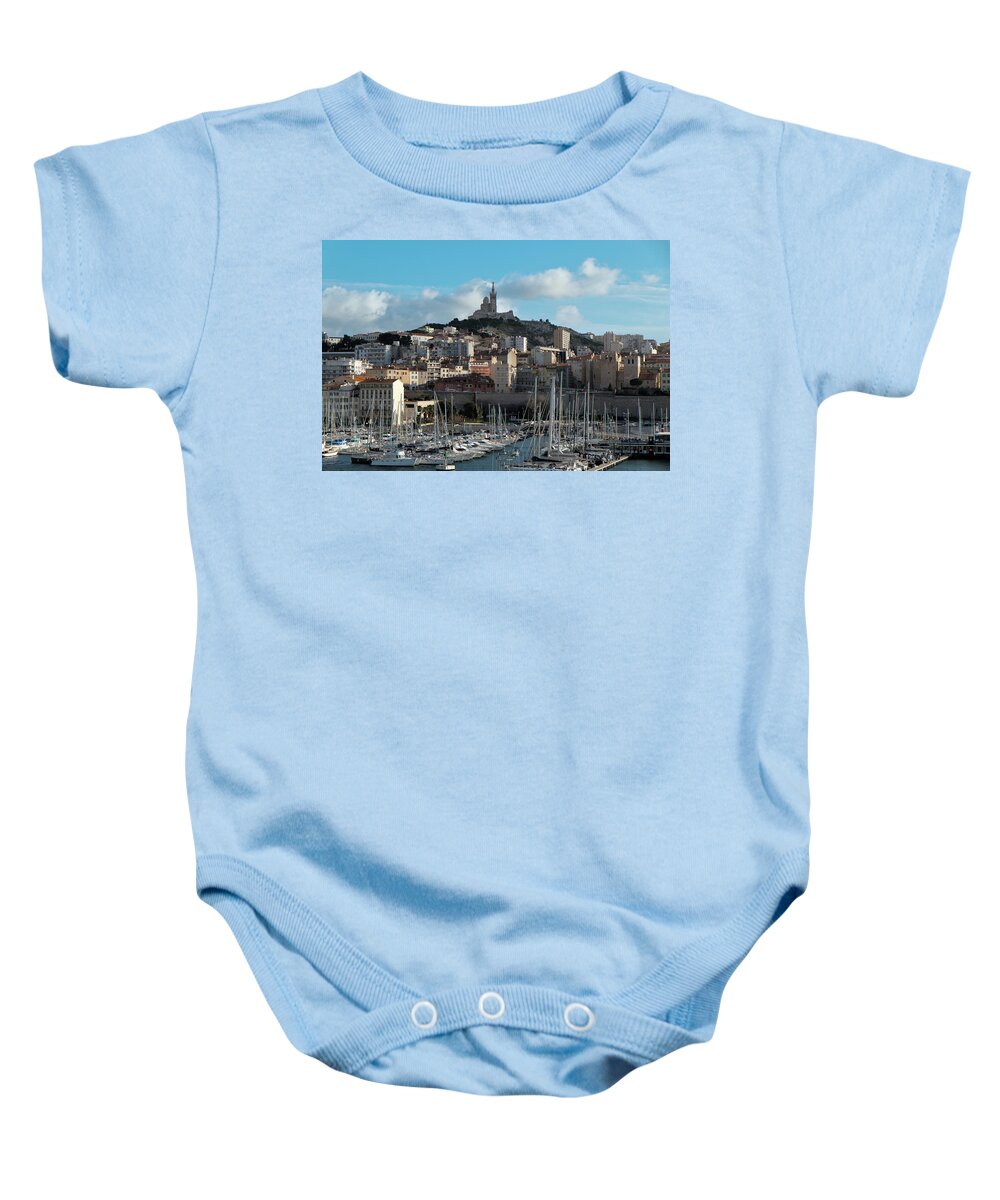 Marseille Baby Onesie featuring the photograph Old Port - Marseille by Angelo DeVal