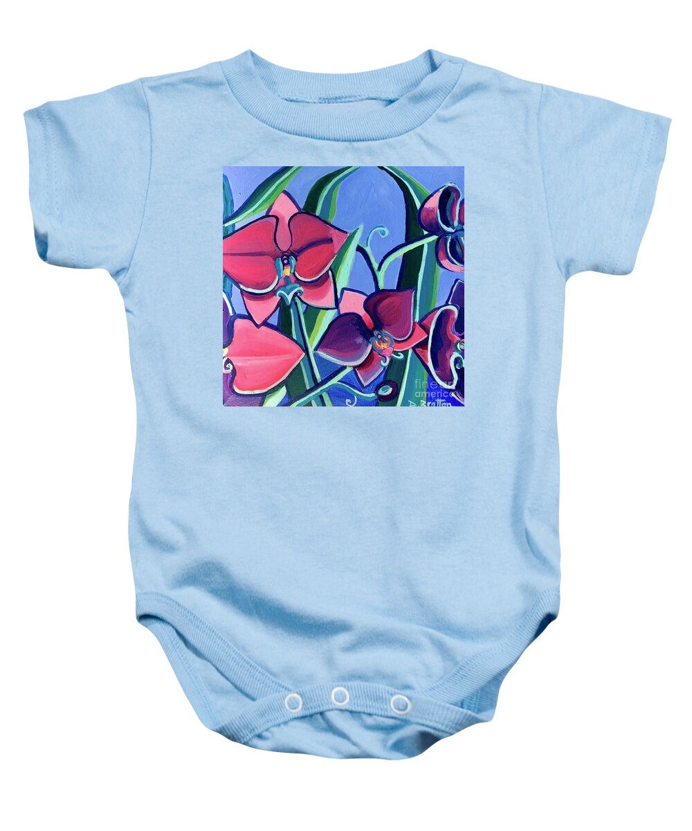 Flowers Baby Onesie featuring the painting Orchids by Debra Bretton Robinson
