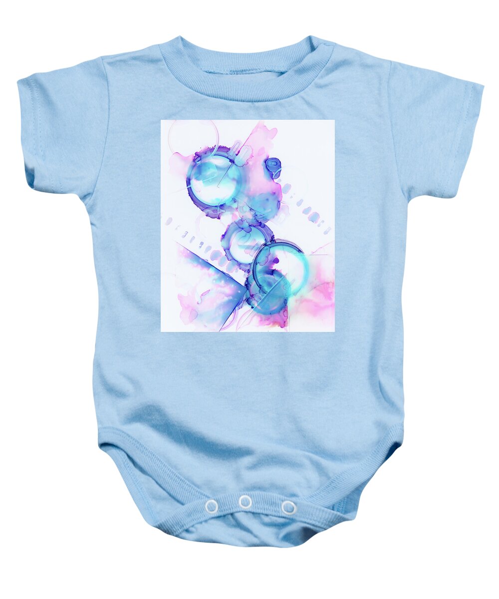: Alcohol Baby Onesie featuring the painting Out of Bounds by KC Pollak