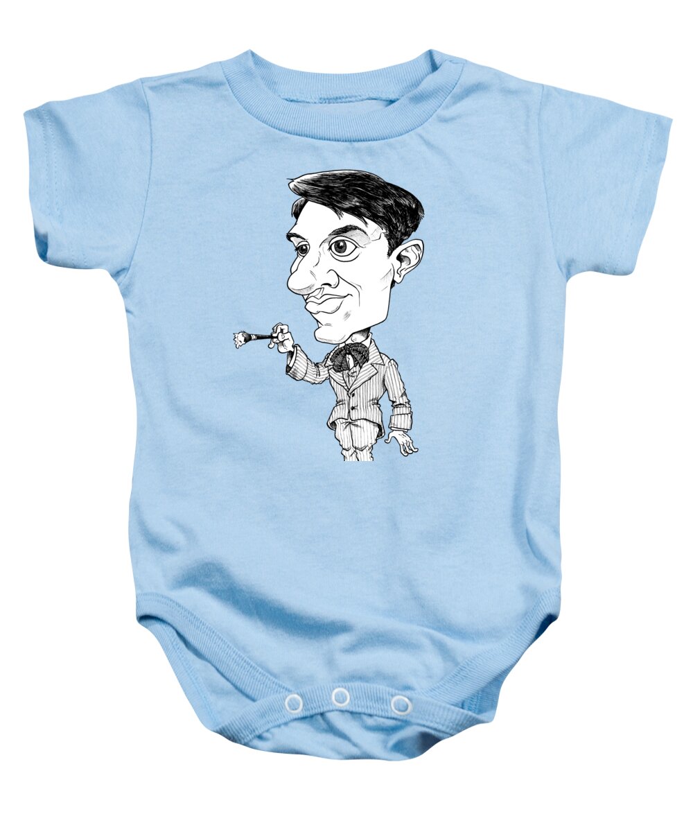 Mikescottdraws Baby Onesie featuring the drawing Pablo Picasso by Mike Scott