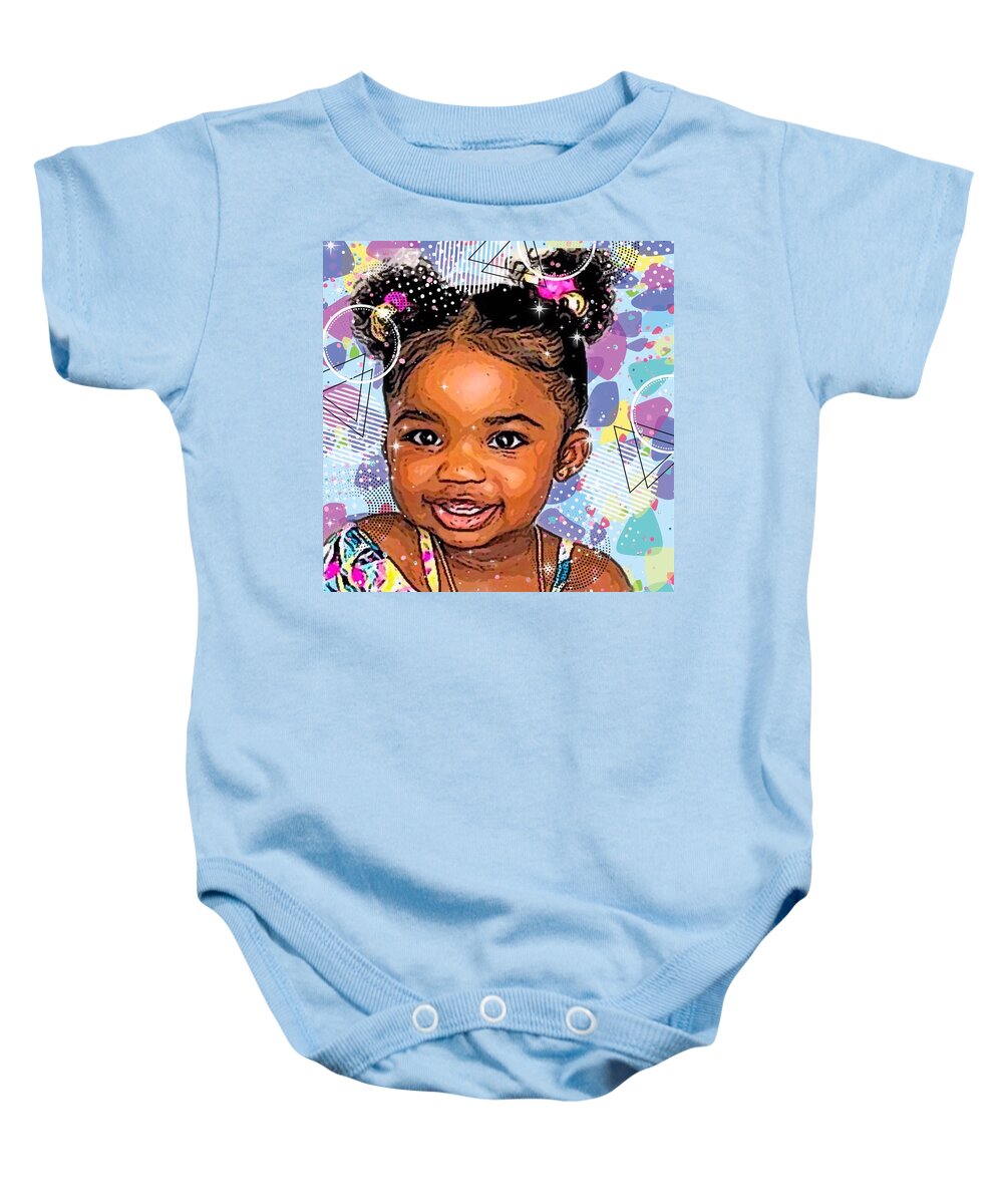 Digital Art Baby Onesie featuring the painting Party Girl by Karen Buford