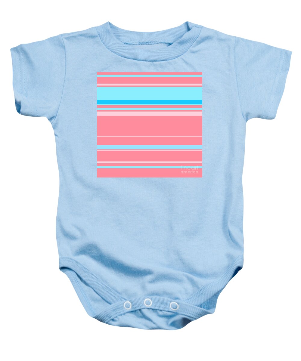 Pink Baby Onesie featuring the digital art Peppermint Blue by Wade Hampton
