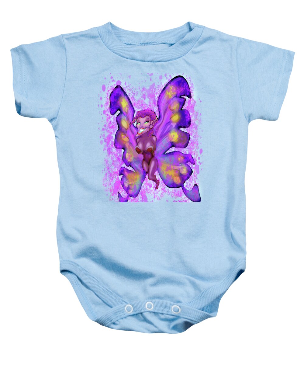 Pixie Baby Onesie featuring the digital art Pixie by Kevin Middleton