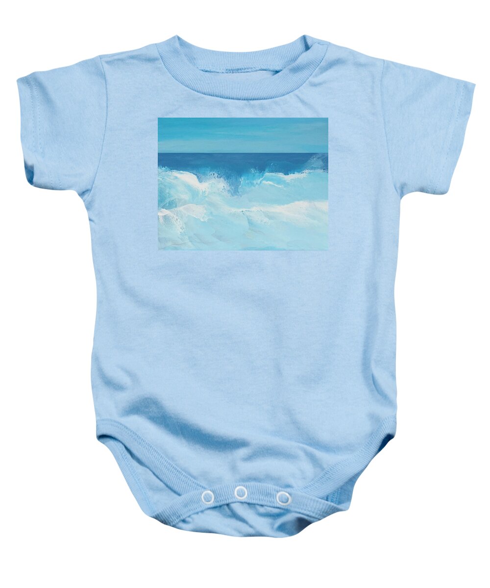 Beach Baby Onesie featuring the mixed media Private Beach by Linda Bailey