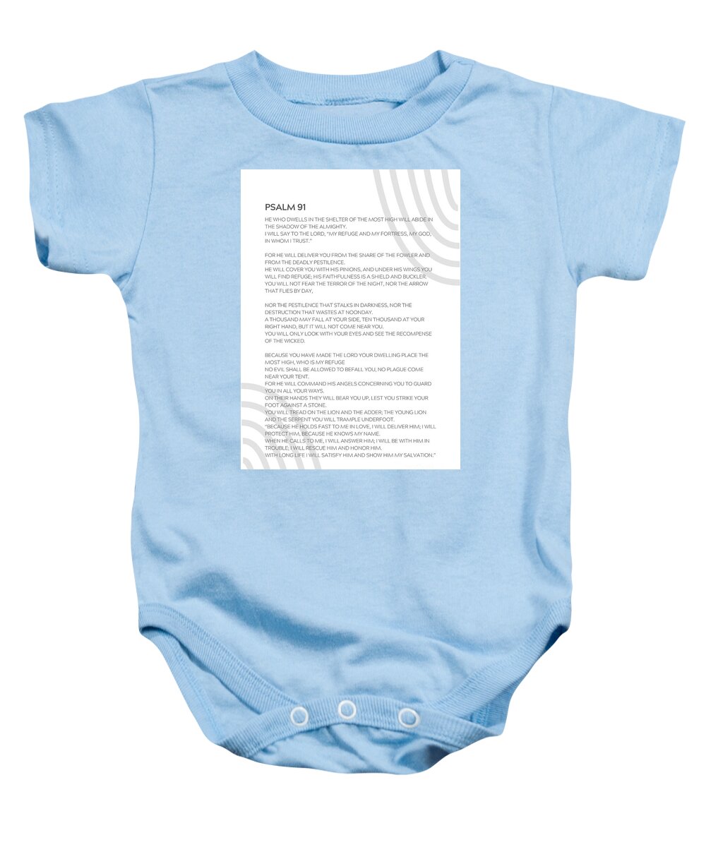 Psalm Baby Onesie featuring the photograph Psalm 91 Abstract Painting 3 by Andrea Anderegg