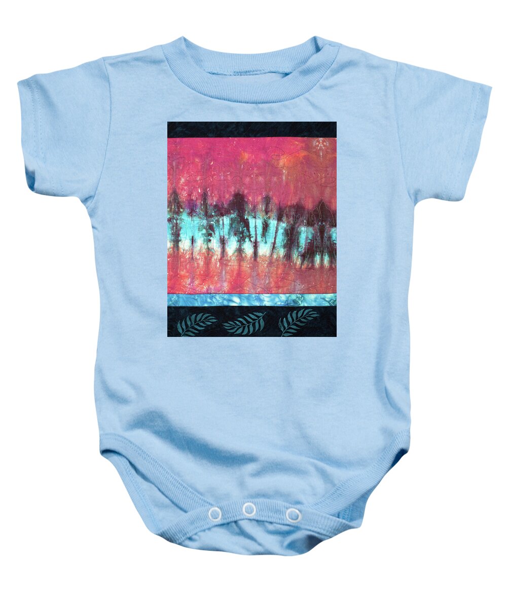 Fiber Art Baby Onesie featuring the mixed media Reflections 2 by Vivian Aumond