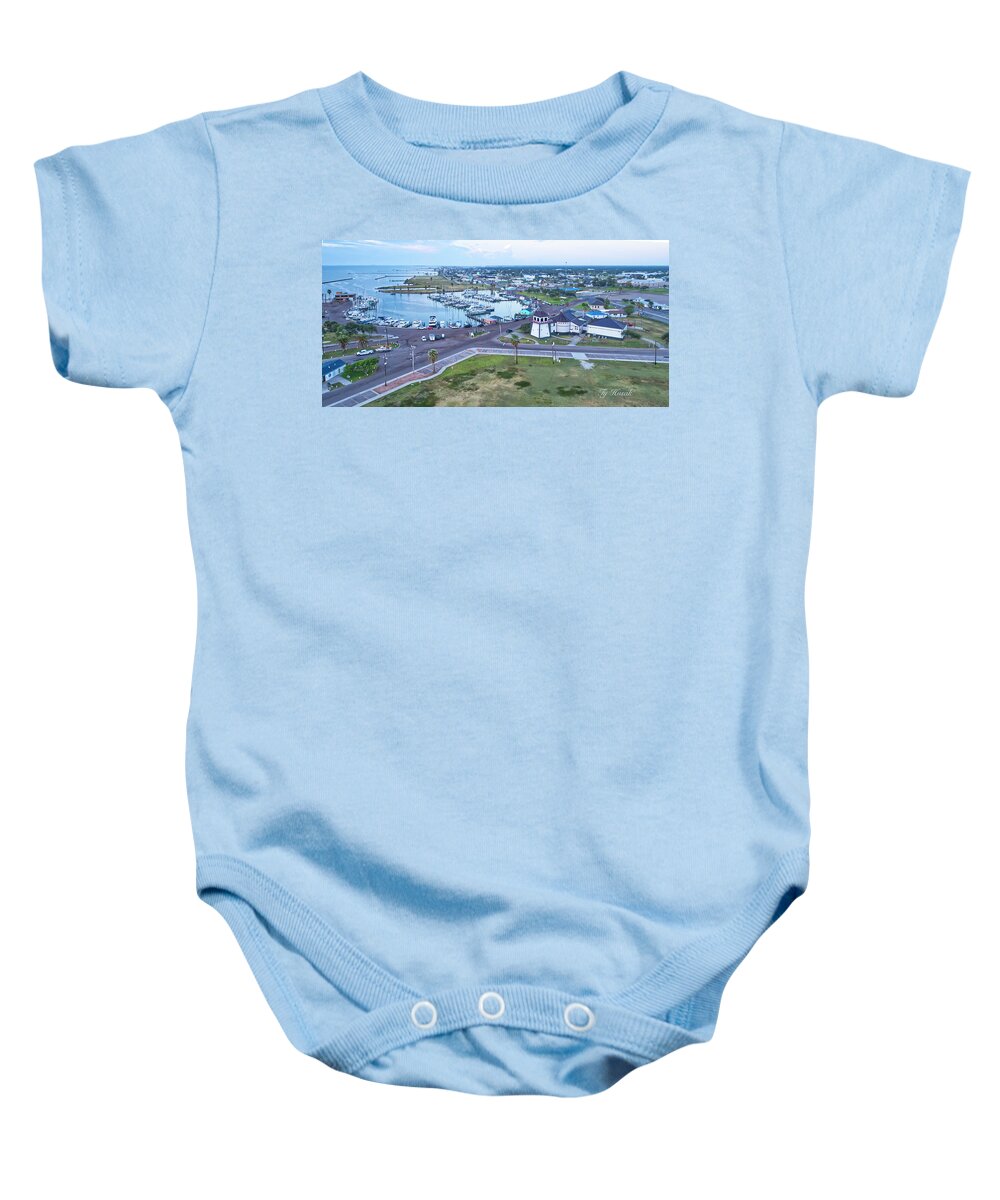 Rockport Baby Onesie featuring the photograph Rockport Harbor and Texas Maritime Museum by Ty Husak