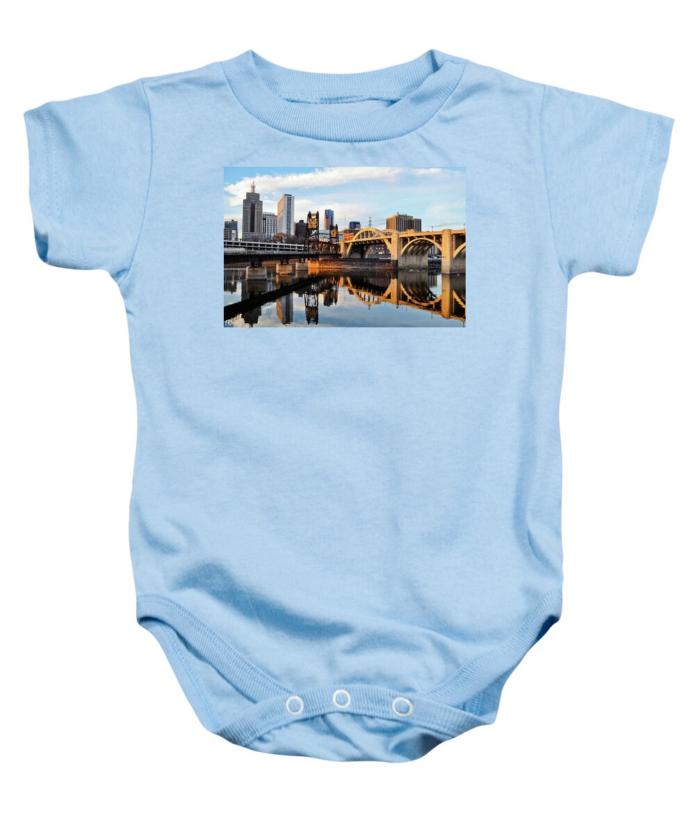 St. Paul Baby Onesie featuring the photograph Saint Paul Mississippi River Sunset by Kyle Hanson