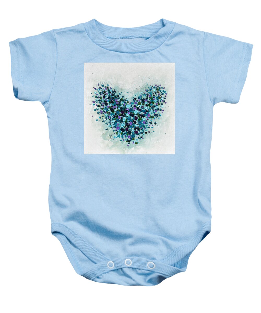 Heart Baby Onesie featuring the painting Scintillant Heart by Amanda Dagg