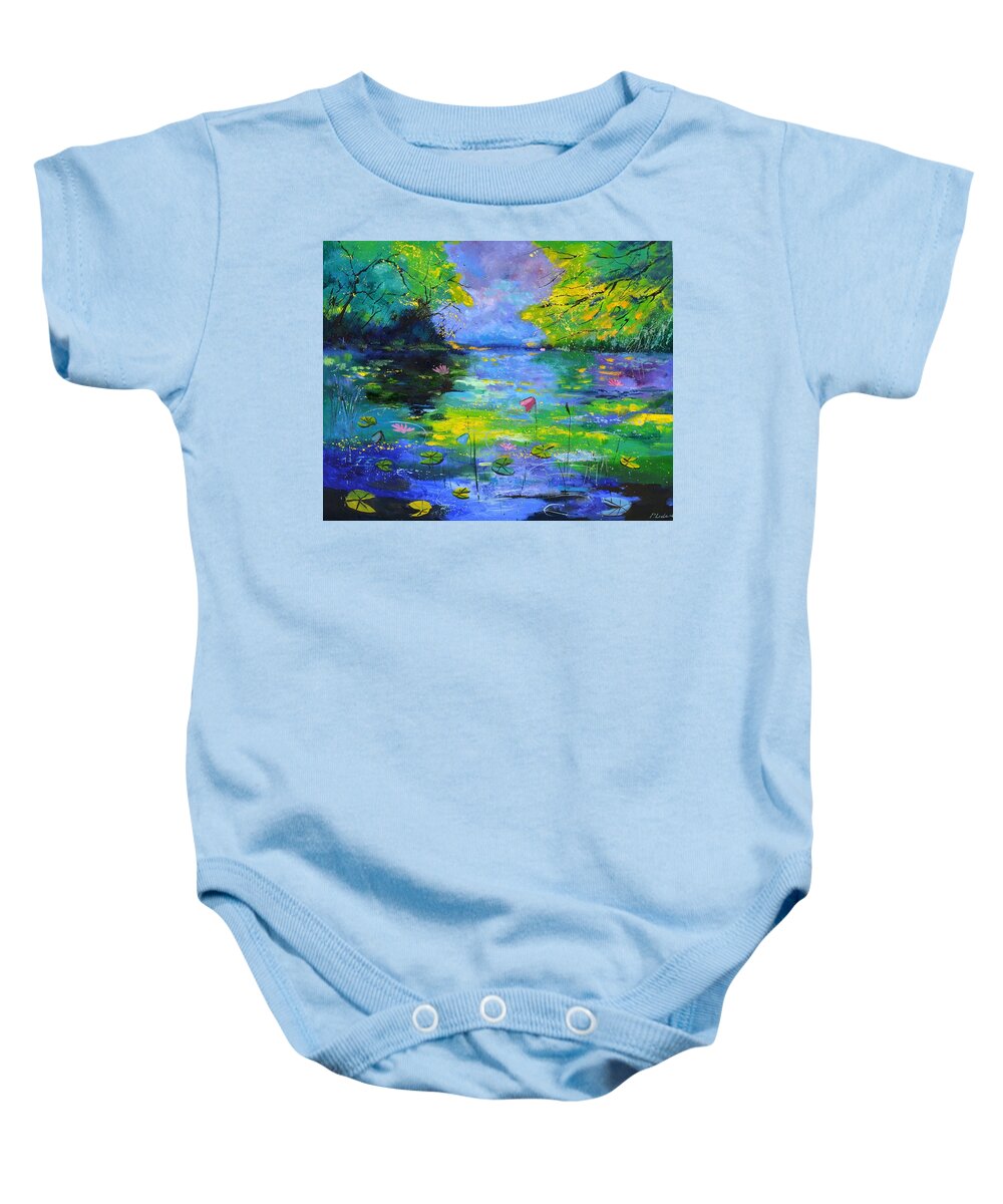 Landscape Baby Onesie featuring the painting Secret waters by Pol Ledent