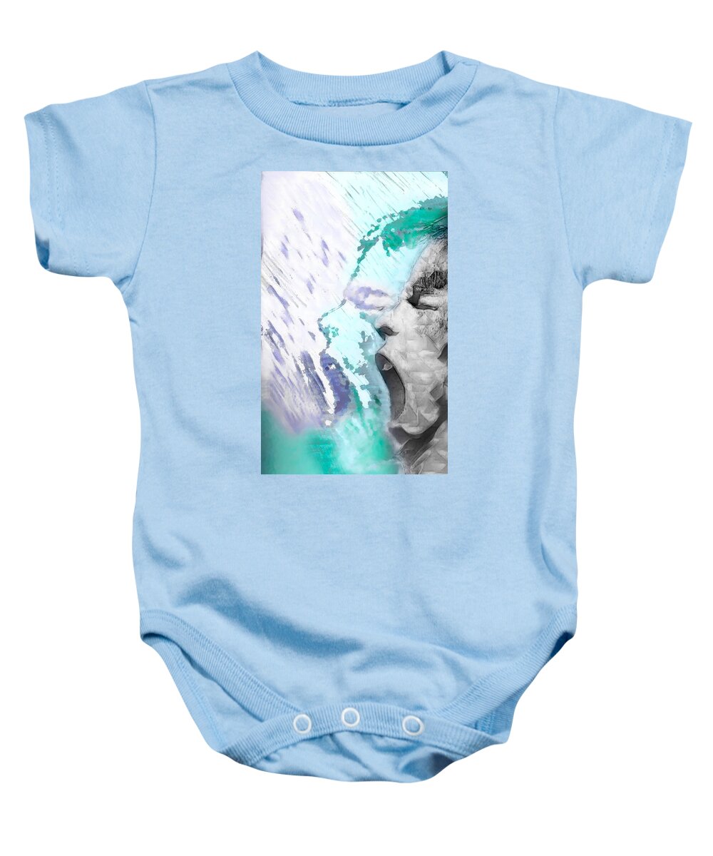 Digital Baby Onesie featuring the digital art Shout it Out by Auranatura Art