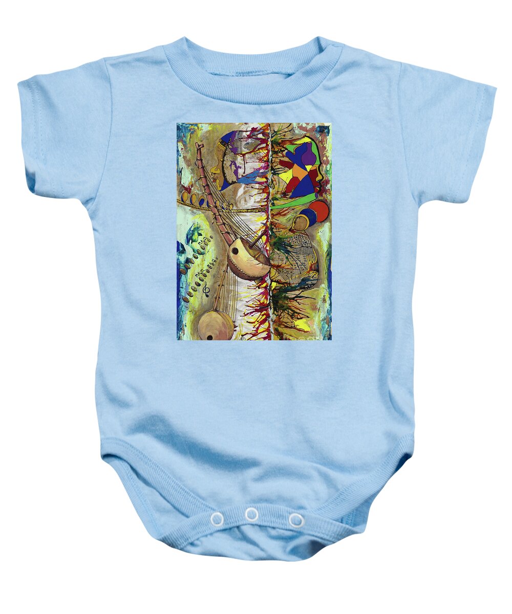 Abstract Baby Onesie featuring the painting Sound of Kora by Relique Dorcis
