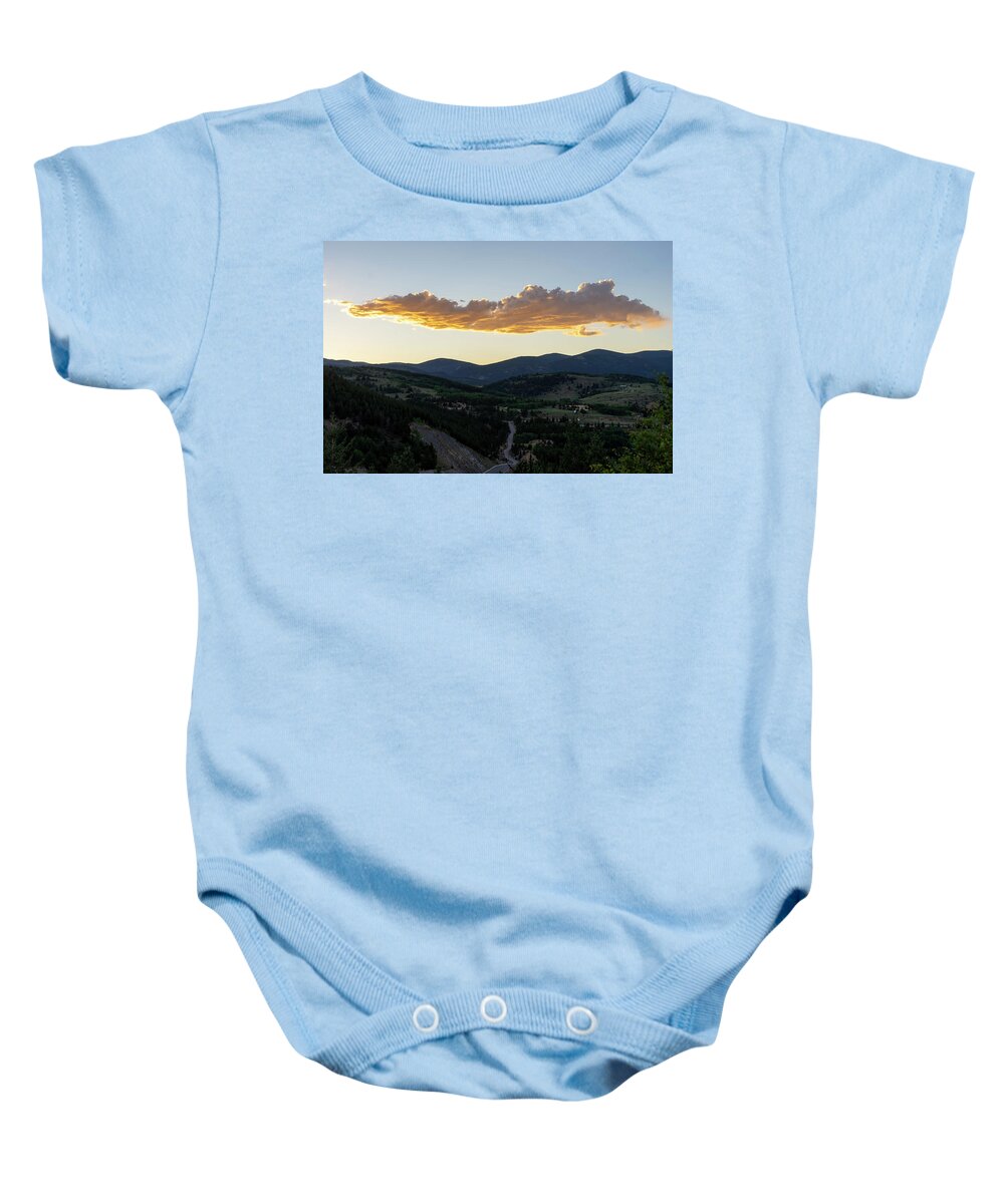 Sunset Baby Onesie featuring the photograph Sun setting Central City by Cathy Anderson