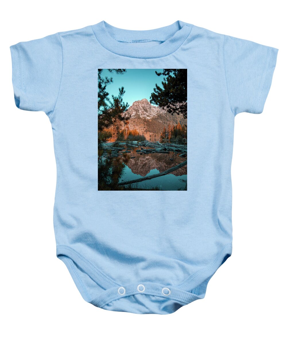 Mountain Baby Onesie featuring the photograph Sunrise Hike in the Tetons by Go and Flow Photos