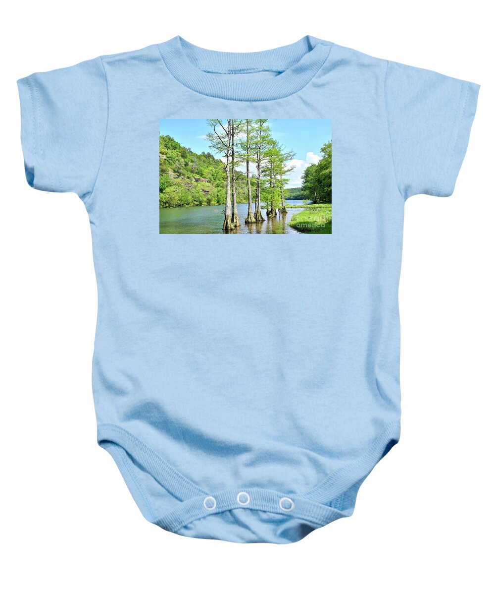 Mountain Baby Onesie featuring the photograph Swamp Tupelo Trees by Diana Mary Sharpton