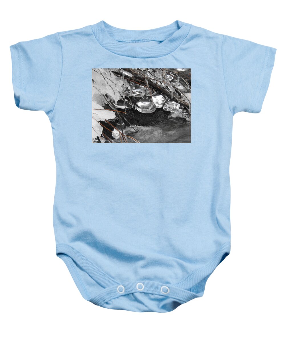  Baby Onesie featuring the photograph Teardrop ice by Nicola Finch