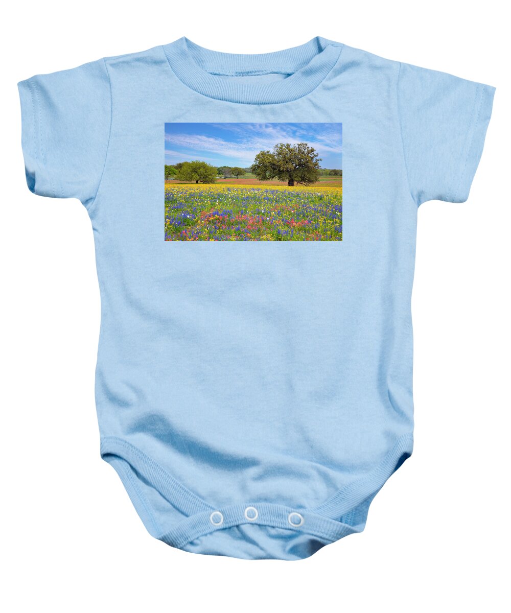 Atascosa County Baby Onesie featuring the photograph Texas Wildflowers on a Spring Afternoon 317 by Rob Greebon