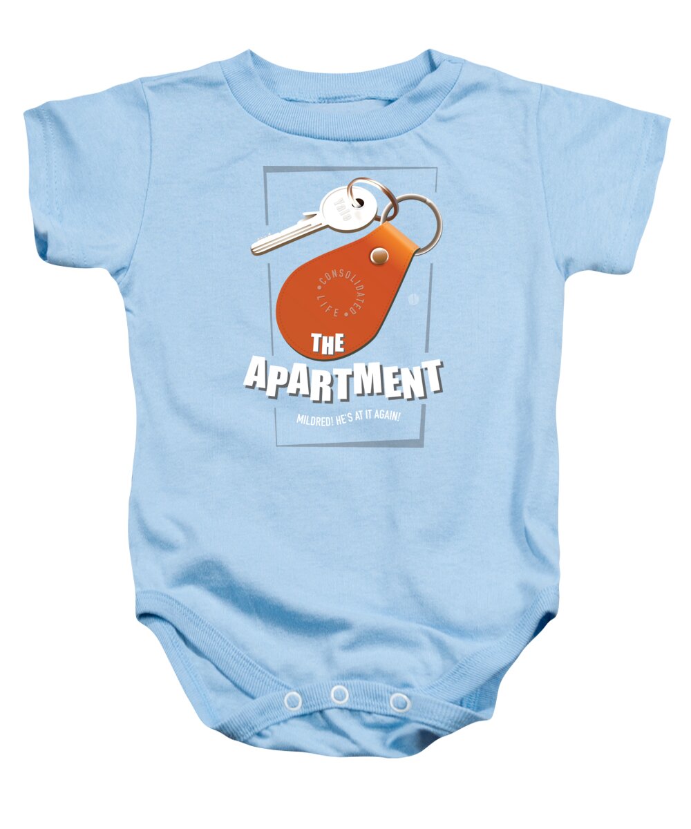 The Apartment Baby Onesie featuring the digital art The Apartment - Alternative Movie Poster by Movie Poster Boy
