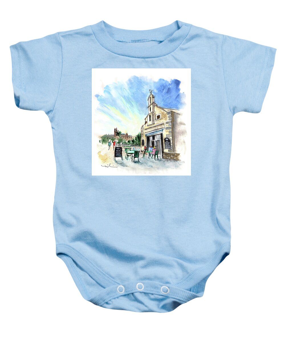 Travel Baby Onesie featuring the painting The Old Lifeboat House Bistro In Penzance by Miki De Goodaboom