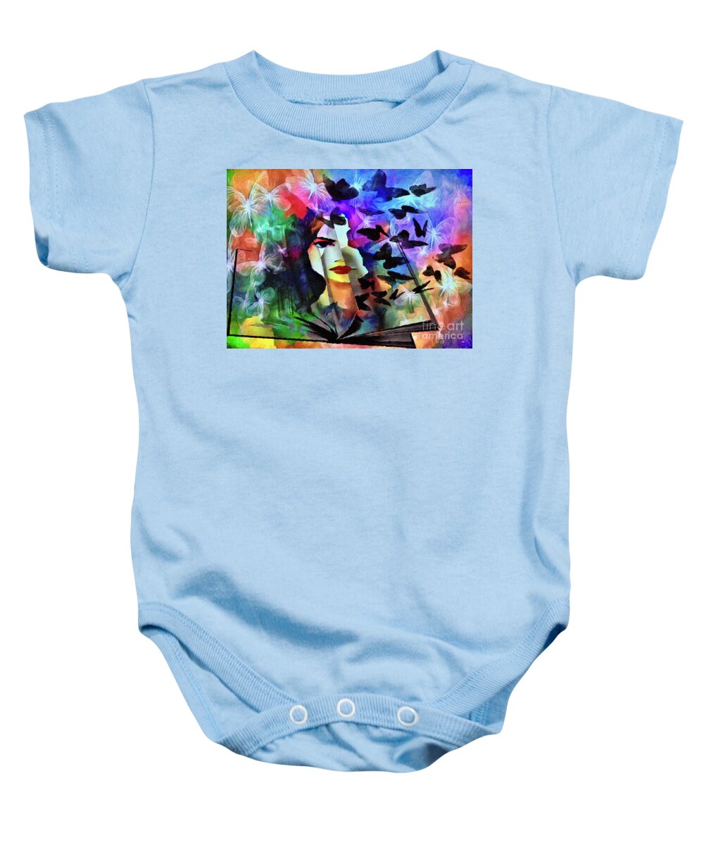 The Only Constant Is Change Baby Onesie featuring the mixed media The Only Constant is Change by Laurie's Intuitive