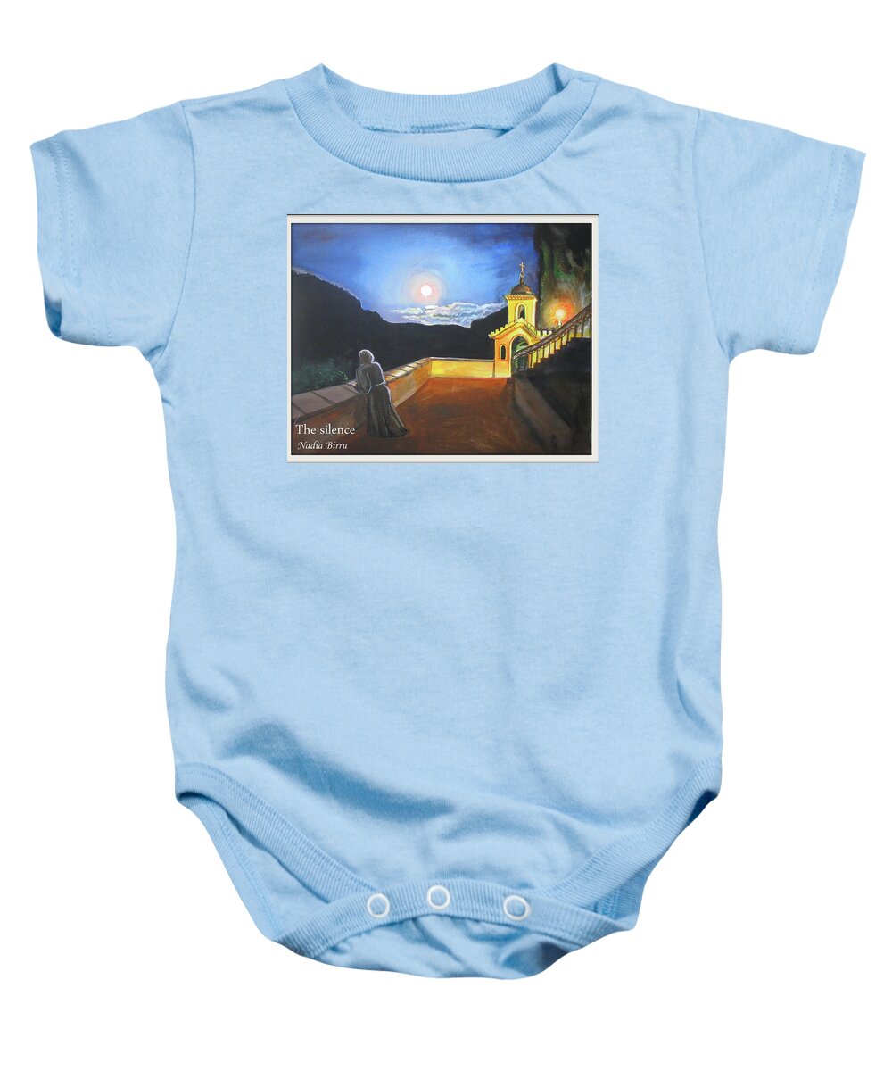 Chapel Baby Onesie featuring the painting The Silence by Nadia Birru