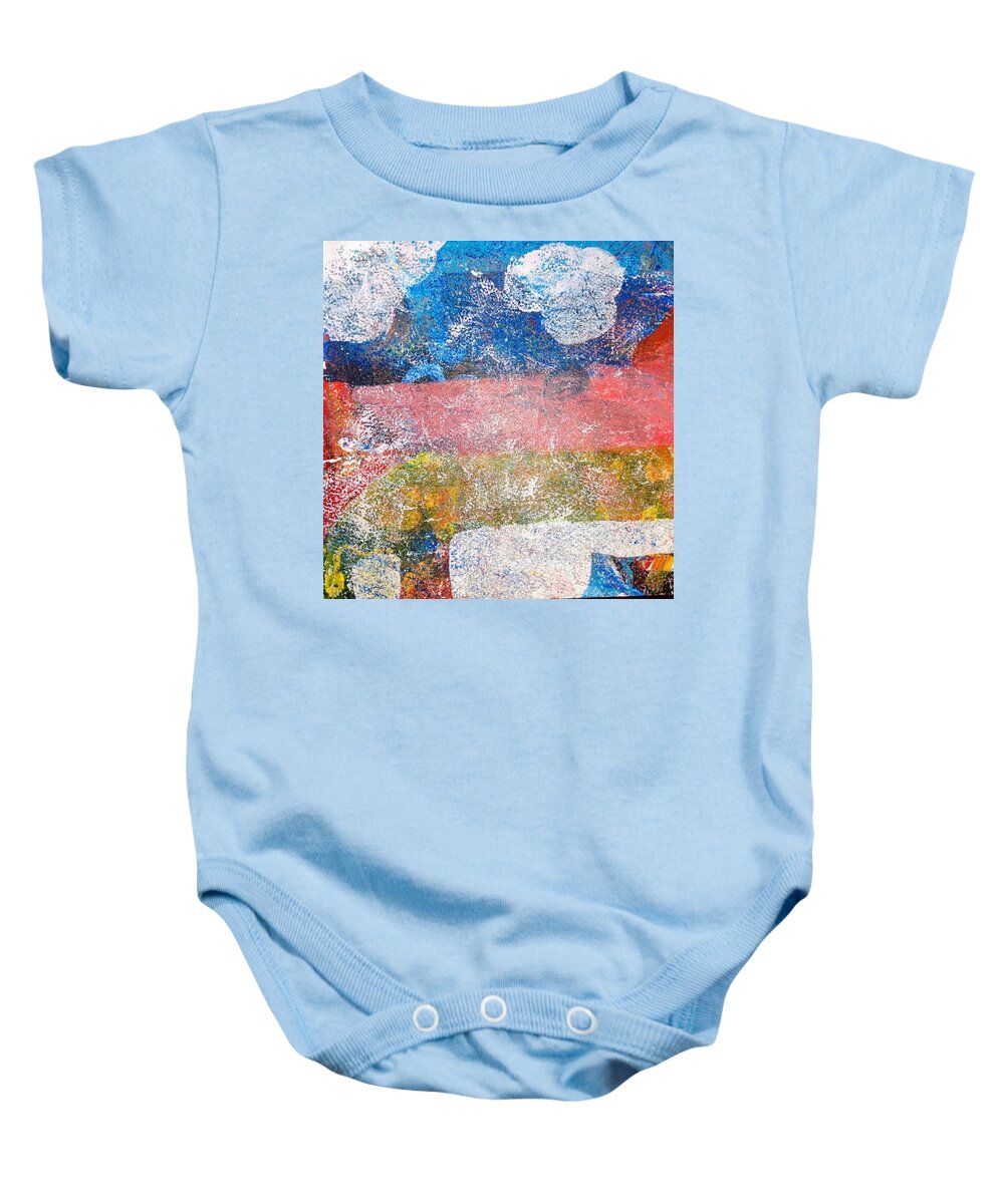 Colorful Baby Onesie featuring the painting The Terrain by Suzanne Berthier