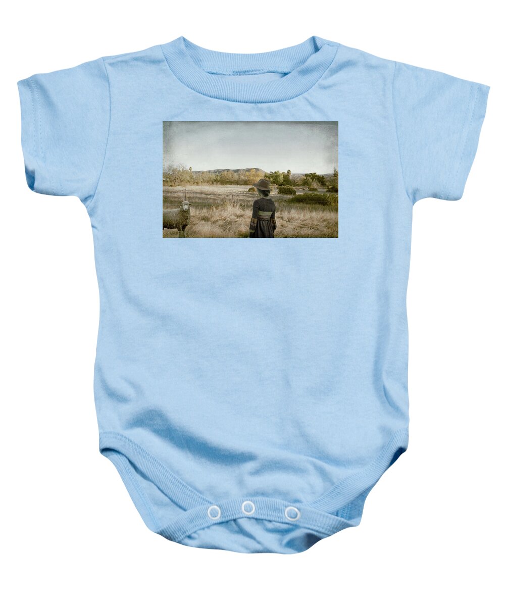 Sheep Baby Onesie featuring the photograph This Beautiful Life by Alison Frank