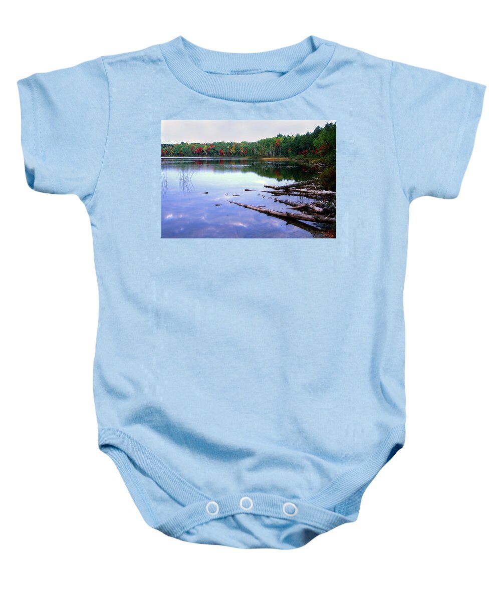Autumn Baby Onesie featuring the photograph Thornton Lake in Autumn by James C Richardson