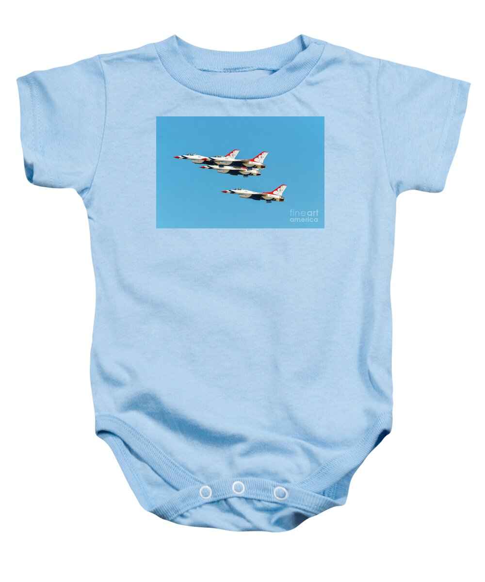 Usaf Baby Onesie featuring the photograph Thunderbirds Gear Up Now by Jeff at JSJ Photography