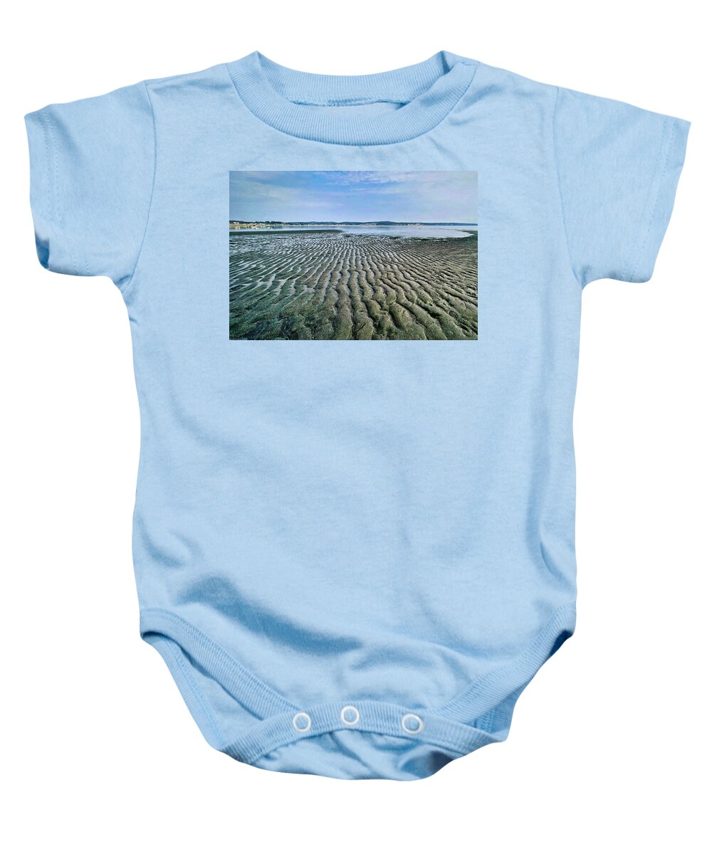 Beach Baby Onesie featuring the photograph Tide rivulets by Bradley Morris