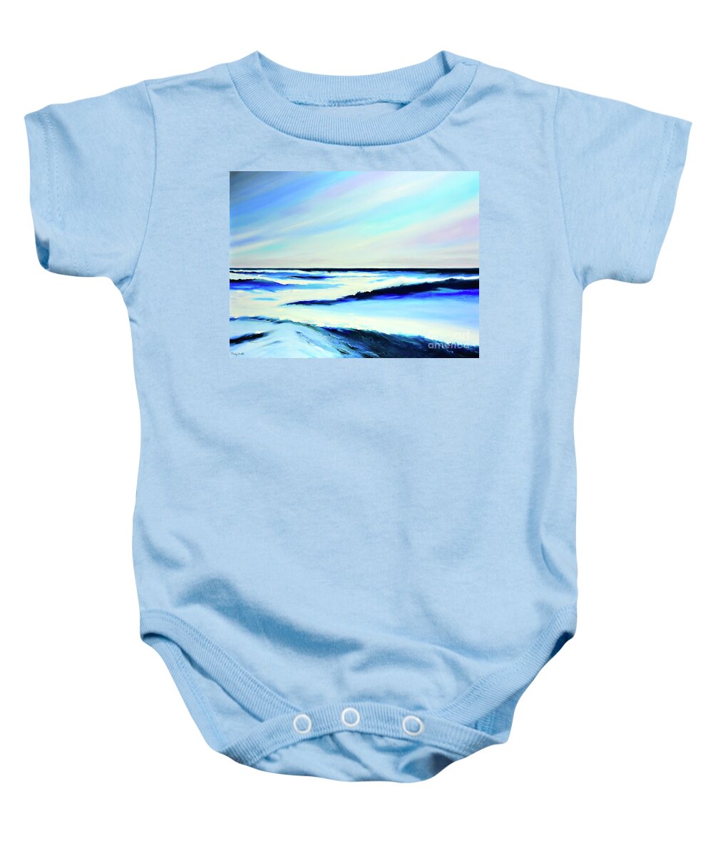 Tidepools Baby Onesie featuring the painting Tidepools by Mary Scott
