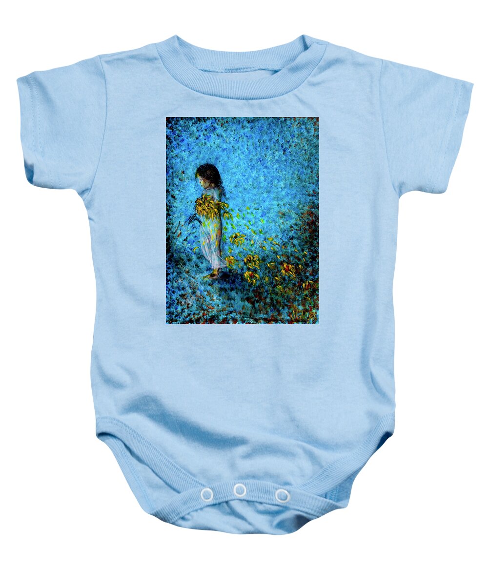 Child Baby Onesie featuring the painting Traces I by Nik Helbig