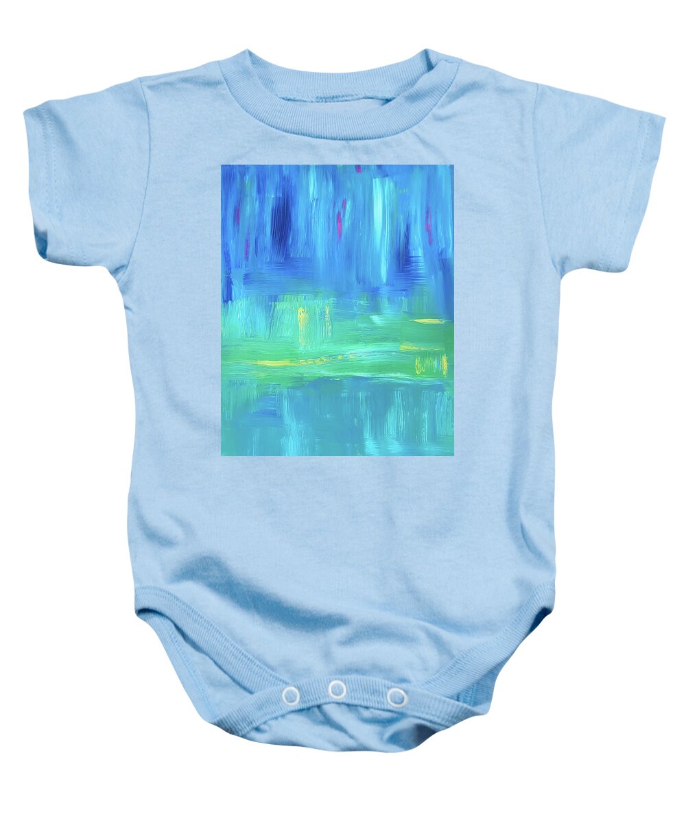 Tranquil Baby Onesie featuring the painting Tranquility by Deborah Boyd