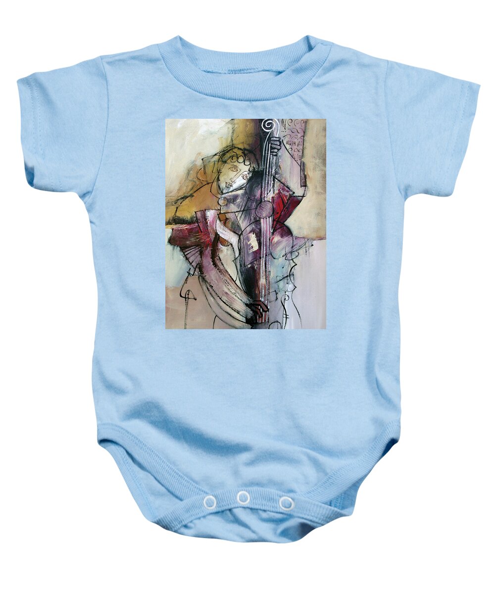 Figurative Baby Onesie featuring the painting Tuning the Vibe by Jim Stallings