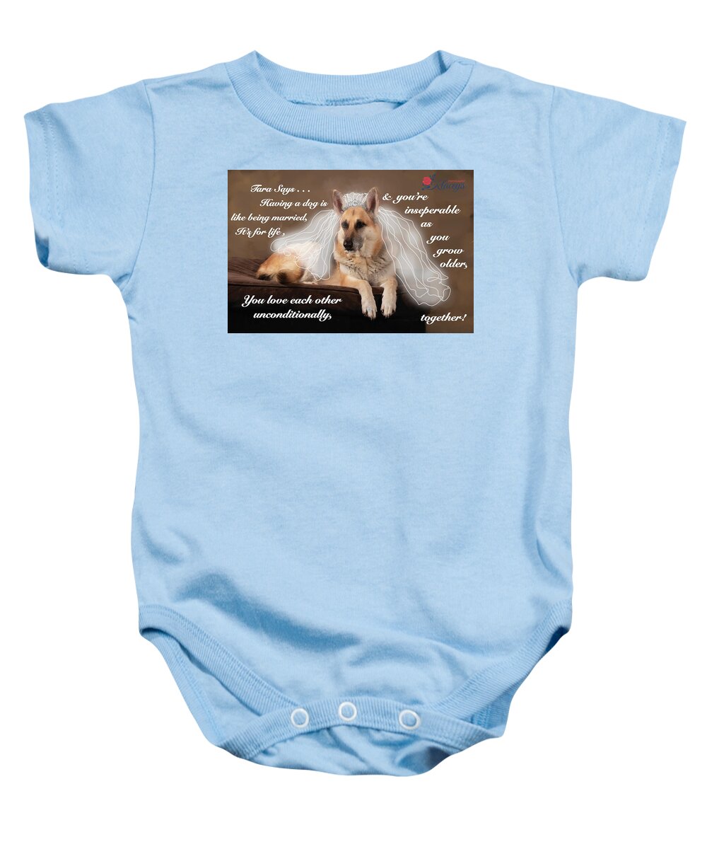 Marriage Baby Onesie featuring the digital art Unconditional Love by Linda Ritlinger