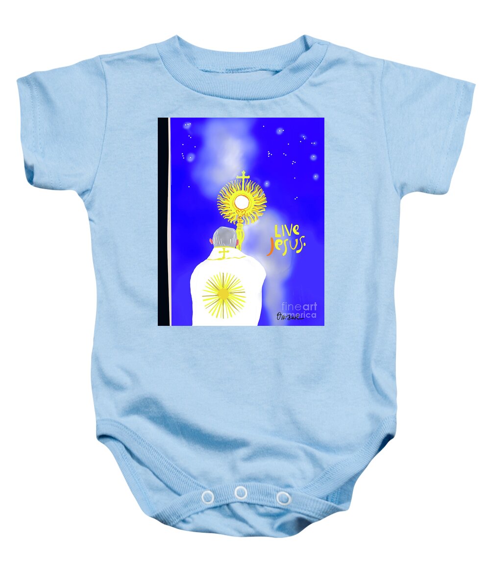 Urbi Et Orbi To The City Baby Onesie featuring the painting Urbi et Orbi -To the city, Rome, and to the World - MMUEO by Br Mickey McGrath OSFS