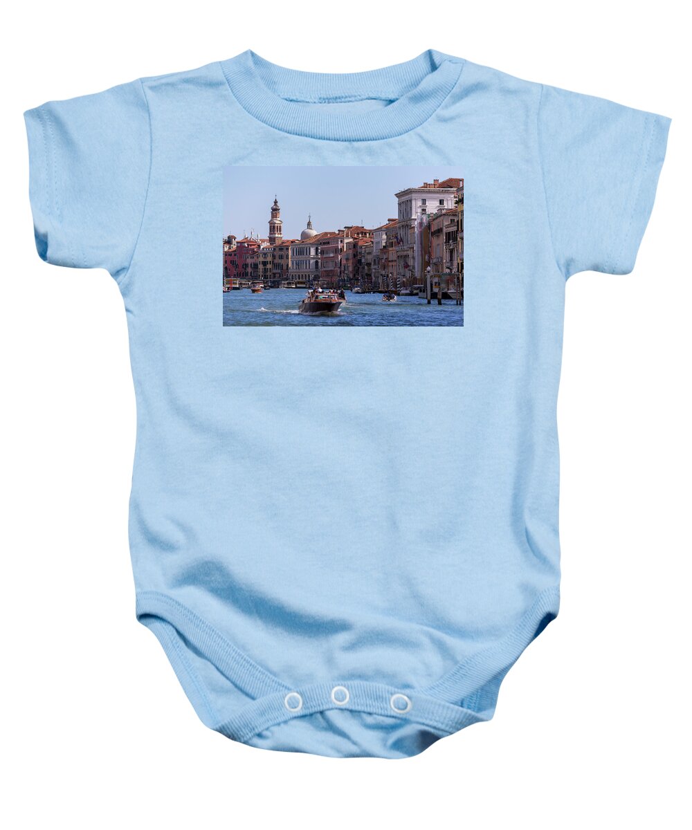 Venice Baby Onesie featuring the photograph Venice taxi service by Andrew Lalchan